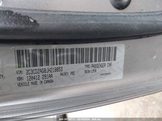 Dodge Challenger Sxt 2018 2C3CDZAG8JH218853 Image 9