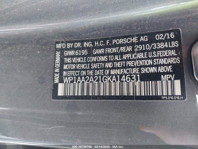 2016 PORSCHE CAYENNE WP1AA2A21GKA14631 Photo 8