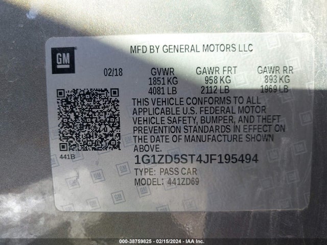 Chevrolet MALIBU LT 2018 1G1ZD5ST4JF195494 Image 9