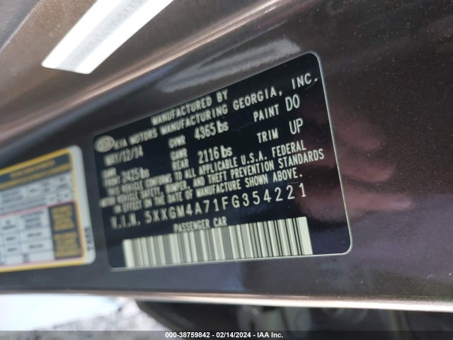 KIA Optima Lx 2015 5XXGM4A71FG354221 Image 9