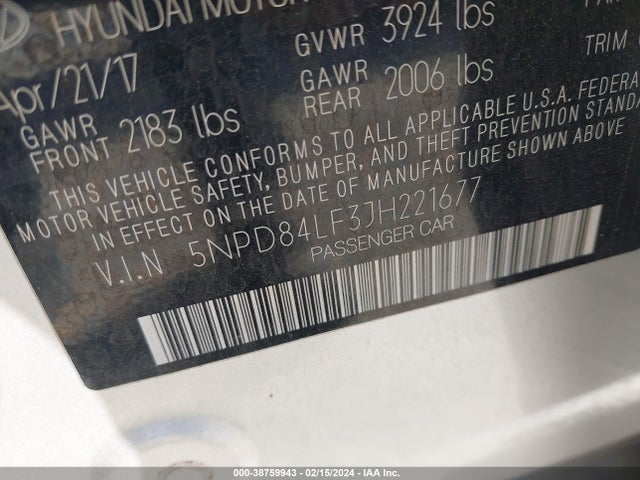 Hyundai Elantra Value Edition 2018 5NPD84LF3JH221677 Image 9