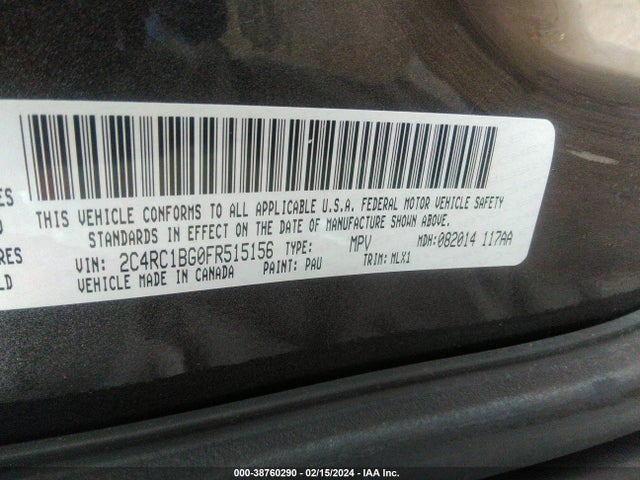 2C4RC1BG0FR515156 Chrysler Town & Country Touring