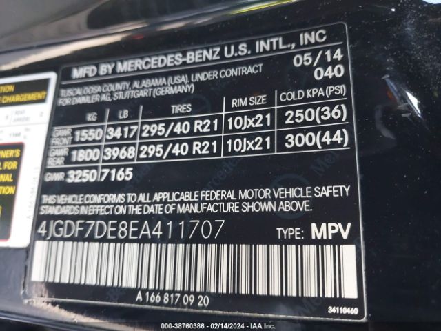4JGDF7DE8EA411707 Mercedes-Benz Gl 550 4matic