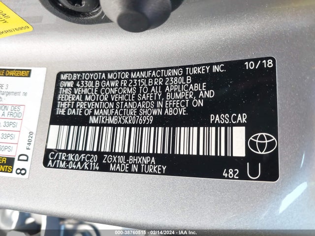 Toyota C-HR LE 2019 NMTKHMBX5KR076959 Image 9