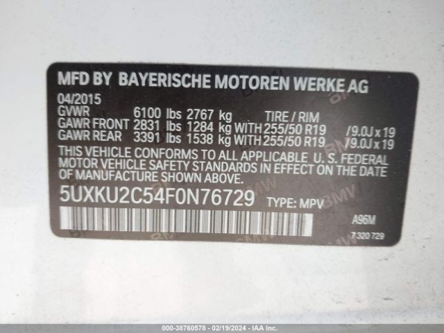 5UXKU2C54F0N76729 BMW X6 Xdrive35i