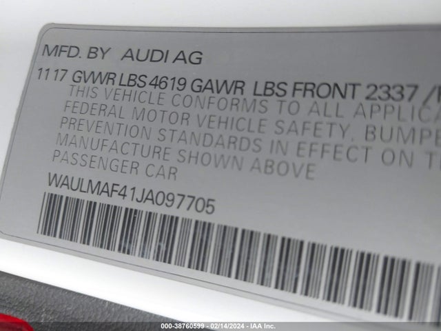 WAULMAF41JA097705 Audi A4 2.0t Tech Ultra Premium/2.0t Ultra Premium