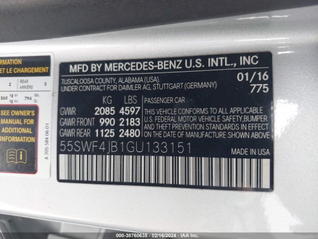 55SWF4JB1GU133151 Mercedes-Benz C 300 Luxury/sport