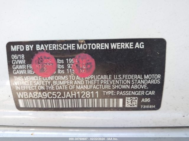 WBA8A9C52JAH12811 BMW 320i