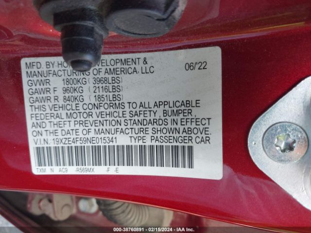 19XZE4F59NE015341 Honda INSIGHT EX