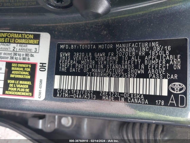 Toyota Corolla S Plus 2016 2T1BURHE7GC735897 Image 29