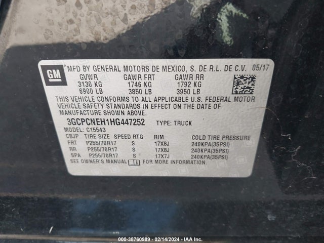 Chevrolet Silverado 1500 Ls 2017 3GCPCNEH1HG447252 Image 9