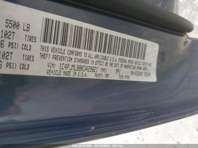 1C4PJMLB8KD429821 Jeep Cherokee Latitude Plus 4x4