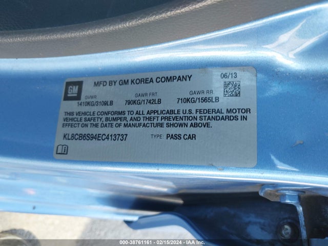 Chevrolet Spark Ls Auto 2014 KL8CB6S94EC413737 Image 9