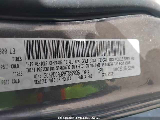 Dodge JOURNEY SE 2017 3C4PDCAB2HT552036 Image 9