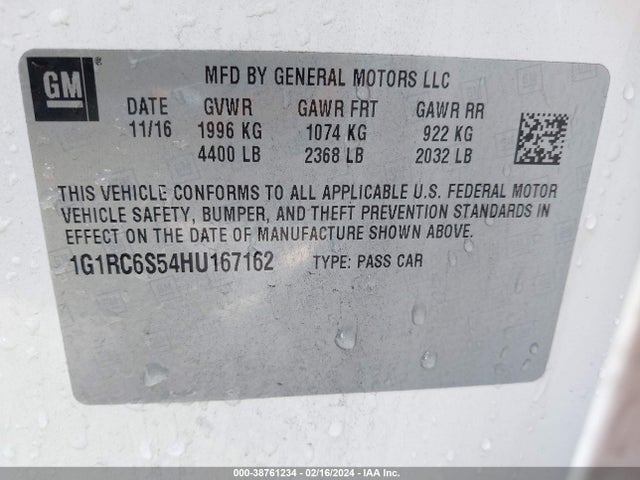 Chevrolet VOLT LT 2017 1G1RC6S54HU167162 Image 9
