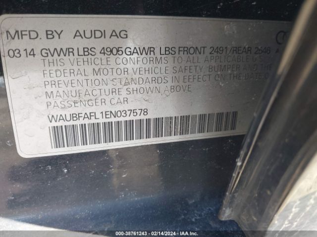 WAUBFAFL1EN037578 Audi A4 2.0t Premium