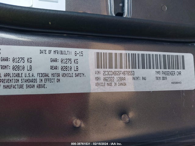 Dodge Charger Se 2015 2C3CDXBG5FH878553 Image 9