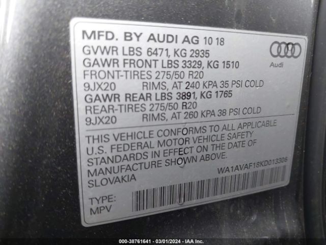 WA1AVAF18KD013306 Audi Q8 55 Premium