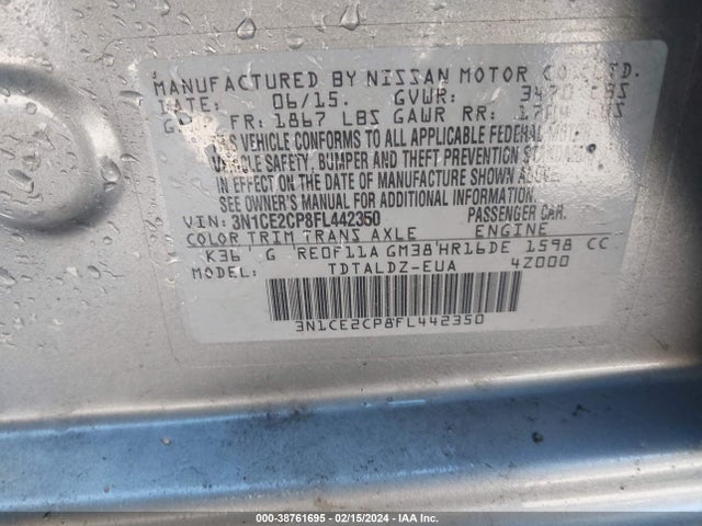 Nissan Versa Note Sv 2015 3N1CE2CP8FL442350 Image 9