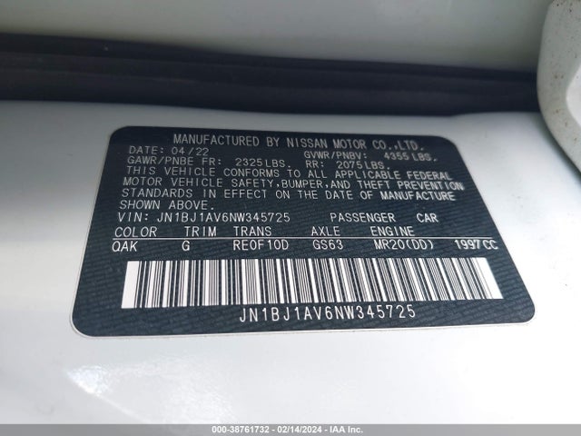 JN1BJ1AV6NW345725 Nissan ROGUE SPORT