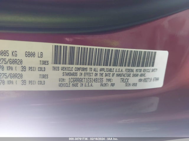 RAM 1500 Express 2014 1C6RR6KT1ES149155 Image 9