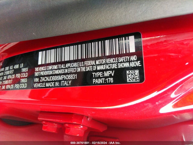ZACNJDBB6MPN36831 Jeep Renegade Latitude 4x4