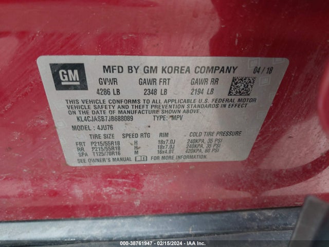 Buick Encore Preferred 2018 KL4CJASB7JB688089 Image 9