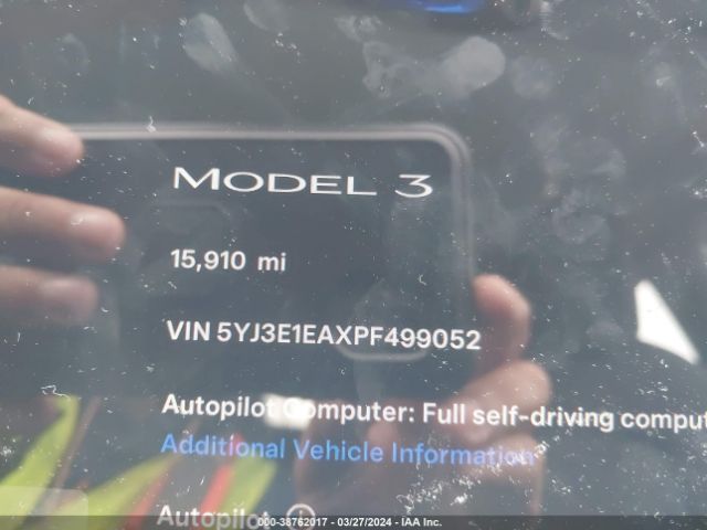 5YJ3E1EAXPF499052 Tesla Model 3 Rear-wheel Drive