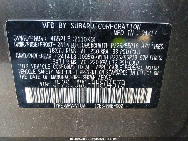 Subaru Forester 2.0xt Touring 2017 JF2SJGWC3HH804579 Image 9