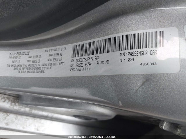 Chrysler 200 Limited 2015 1C3CCCAB3FN741667 Image 9