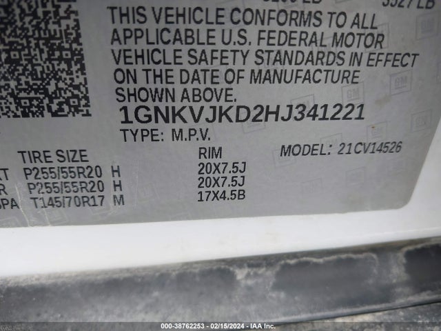 Chevrolet Traverse Premier 2017 1GNKVJKD2HJ341221 Image 9