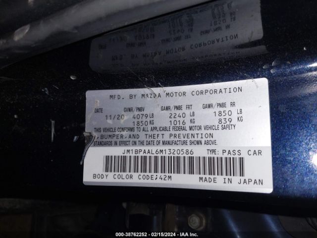 JM1BPAAL6M1320586 Mazda Mazda3 2.5 S