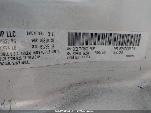 2012 FIAT 500 3C3CFFCR8CT106331 Photo 8