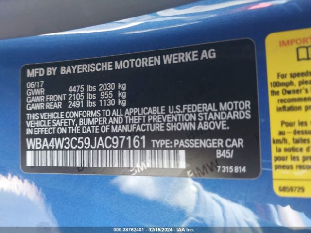 WBA4W3C59JAC97161 BMW 430I
