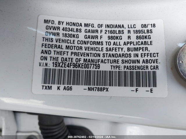 Honda Insight Touring 2019 19XZE4F96KE007759 Image 9