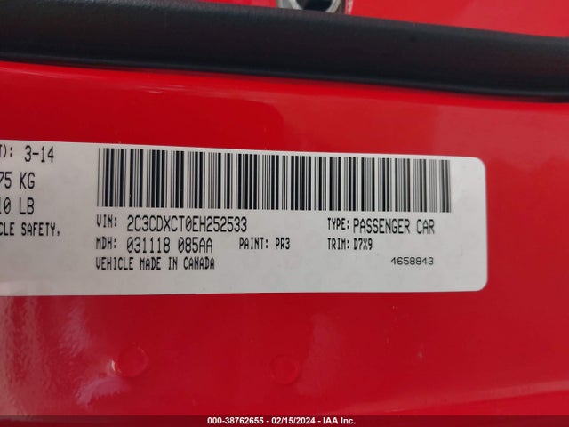 Dodge CHARGER R/T 2014 2C3CDXCT0EH252533 Image 9