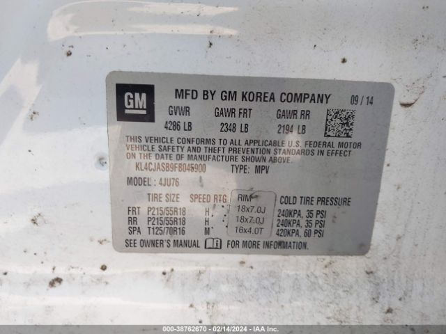 KL4CJASB9FB045900 Buick Encore