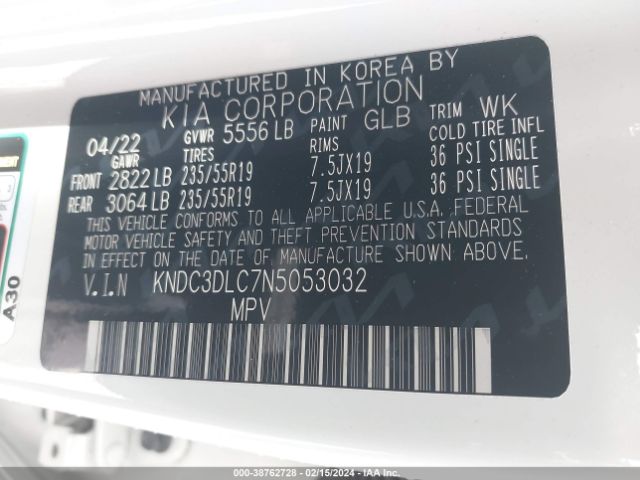 KNDC3DLC7N5053032 KIA Ev6 Wind