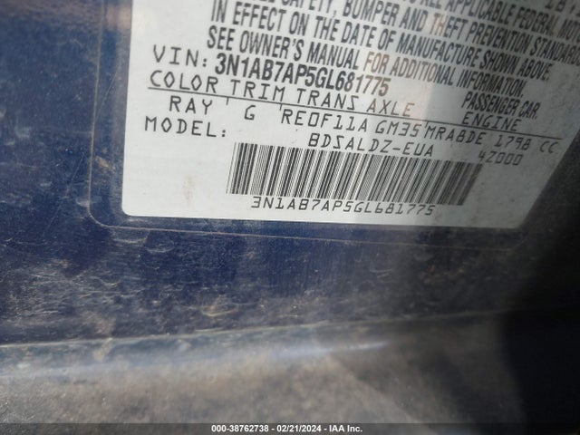 Nissan SENTRA SV 2016 3N1AB7AP5GL681775 Image 9