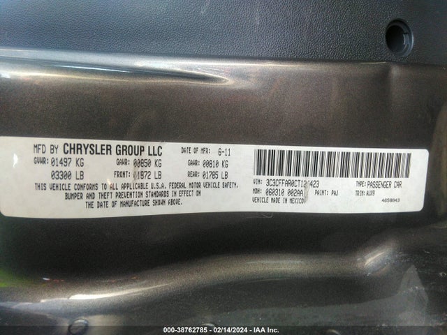 2012 FIAT 500 3C3CFFAR0CT124423 Photo 8