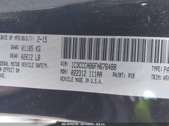Chrysler 200 Limited 2015 1C3CCCAB6FN676488 Image 9