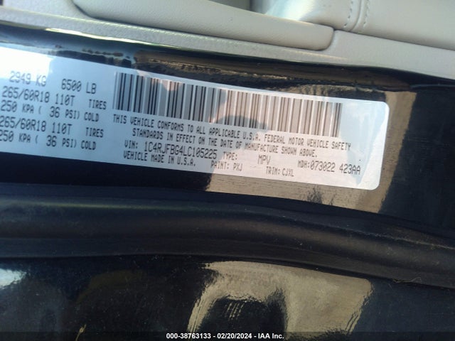 1C4RJFBG4LC105225 Jeep Grand Cherokee Limited 4x4
