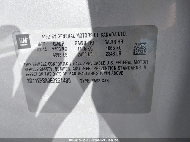 Chevrolet Impala 2lt 2014 2G1125S39E9251480 Image 9