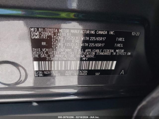 2T3H1RFV7RW316026 Toyota RAV4 LE