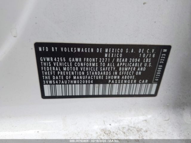 3VW547AU7HM020904 Volkswagen Golf Gti Autobahn 4-door/s 4-door/se 4-door/sport 4-door