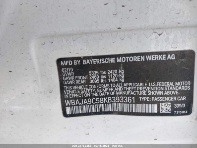 WBAJA9C58KB393361 BMW 530e Iperformance