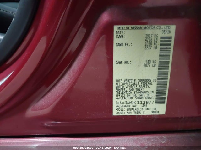Nissan Altima 2.5 Sv 2017 1N4AL3AP3HC112977 Image 9