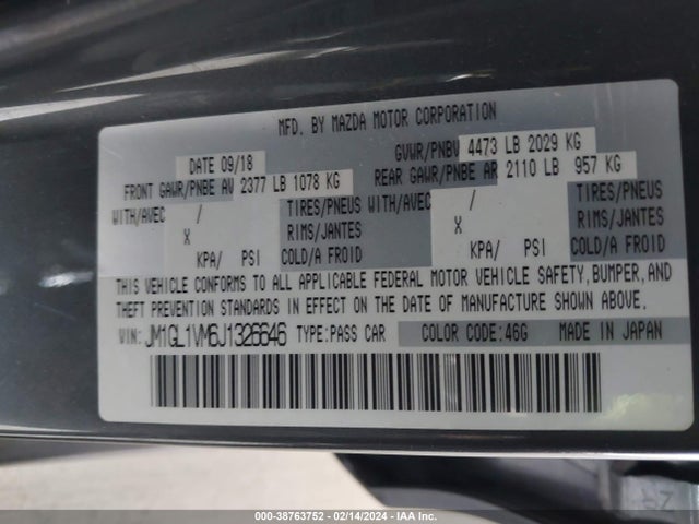 Mazda Mazda6 Touring 2018 JM1GL1VM6J1326646 Image 9
