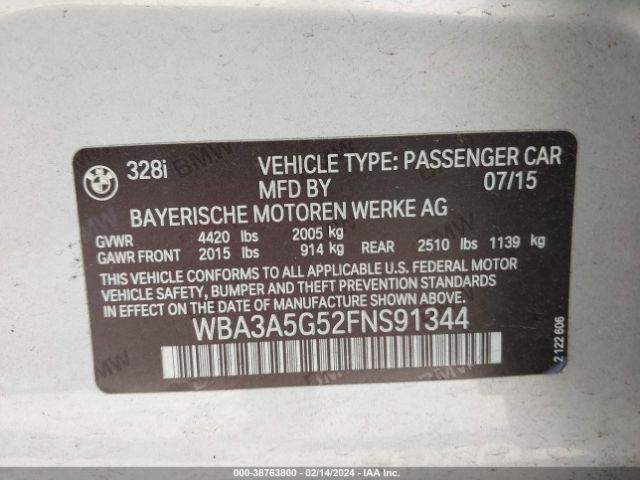 WBA3A5G52FNS91344 BMW 328I