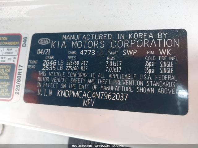 KIA Sportage Lx 2022 KNDPMCAC4N7962037 Image 9